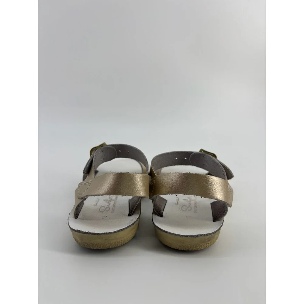Salt Water Sandals Sun-San Surfer Metallic Gold Leather Kids Size 12